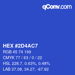Color code: HEX #2D4AC7 | qconv.com