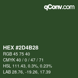 Color code: HEX #2D4B28 | qconv.com