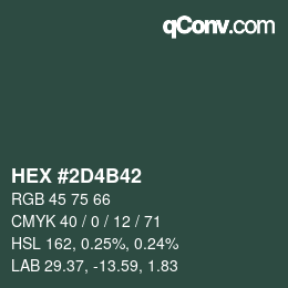 Color code: HEX #2D4B42 | qconv.com