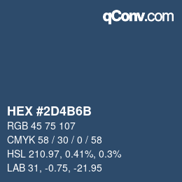 カラーコード: HEX #2D4B6B | qconv.com