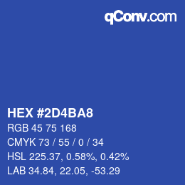 カラーコード: HEX #2D4BA8 | qconv.com