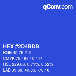 カラーコード: HEX #2D4BDB | qconv.com