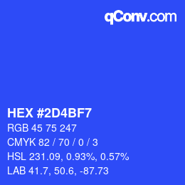 Color code: HEX #2D4BF7 | qconv.com