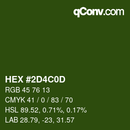 Color code: HEX #2D4C0D | qconv.com
