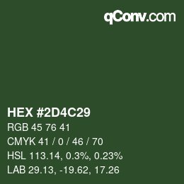Color code: HEX #2D4C29 | qconv.com