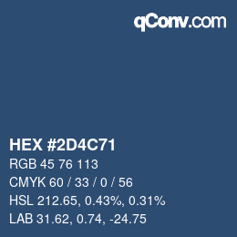 カラーコード: HEX #2D4C71 | qconv.com