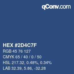 Color code: HEX #2D4C7F | qconv.com