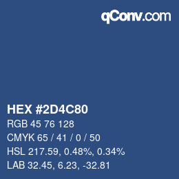 Color code: HEX #2D4C80 | qconv.com