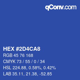 カラーコード: HEX #2D4CA8 | qconv.com