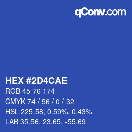 Color code: HEX #2D4CAE | qconv.com