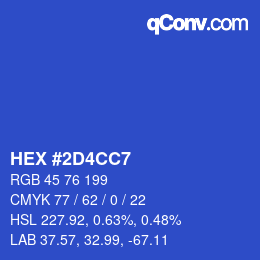 Color code: HEX #2D4CC7 | qconv.com
