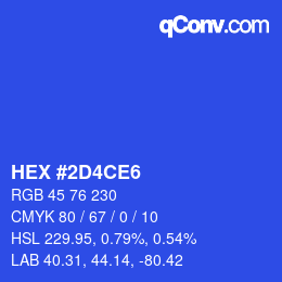 Color code: HEX #2D4CE6 | qconv.com