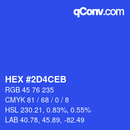 Color code: HEX #2D4CEB | qconv.com