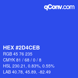 カラーコード: HEX #2D4CEB | qconv.com