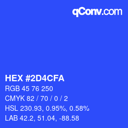 Color code: HEX #2D4CFA | qconv.com