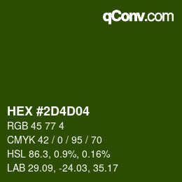 Color code: HEX #2D4D04 | qconv.com