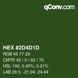 Color code: HEX #2D4D1D | qconv.com