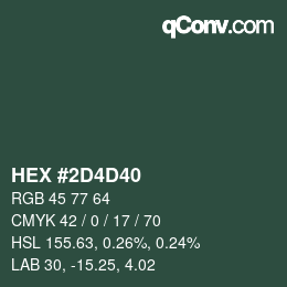 Color code: HEX #2D4D40 | qconv.com