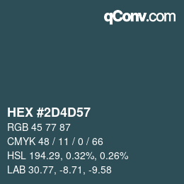 Color code: HEX #2D4D57 | qconv.com