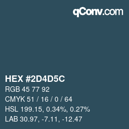 Color code: HEX #2D4D5C | qconv.com