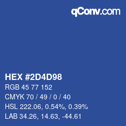 カラーコード: HEX #2D4D98 | qconv.com