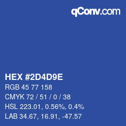 Farbcode: HEX #2D4D9E | qconv.com