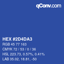 Color code: HEX #2D4DA3 | qconv.com