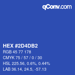 カラーコード: HEX #2D4DB2 | qconv.com
