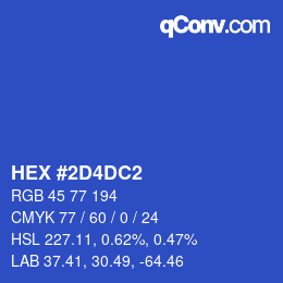 カラーコード: HEX #2D4DC2 | qconv.com