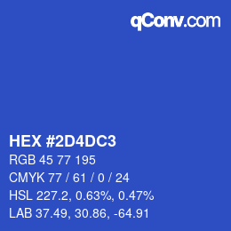 カラーコード: HEX #2D4DC3 | qconv.com