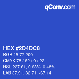 Color code: HEX #2D4DC8 | qconv.com