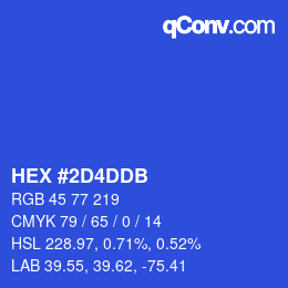 Farbcode: HEX #2D4DDB | qconv.com