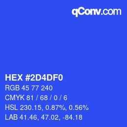 Color code: HEX #2D4DF0 | qconv.com