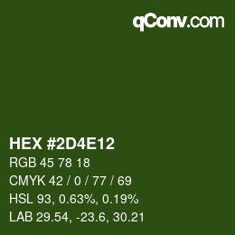 Color code: HEX #2D4E12 | qconv.com