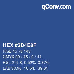カラーコード: HEX #2D4E8F | qconv.com