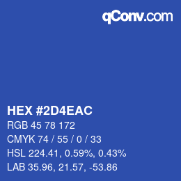 カラーコード: HEX #2D4EAC | qconv.com