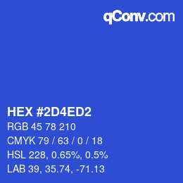カラーコード: HEX #2D4ED2 | qconv.com