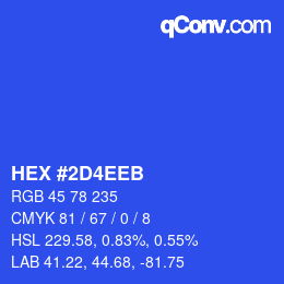 Color code: HEX #2D4EEB | qconv.com