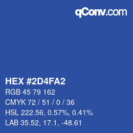 カラーコード: HEX #2D4FA2 | qconv.com