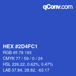 カラーコード: HEX #2D4FC1 | qconv.com