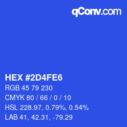 Color code: HEX #2D4FE6 | qconv.com