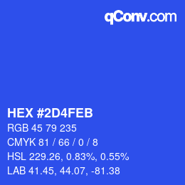 Color code: HEX #2D4FEB | qconv.com