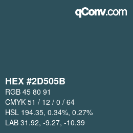 Color code: HEX #2D505B | qconv.com