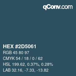 Color code: HEX #2D5061 | qconv.com