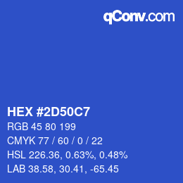カラーコード: HEX #2D50C7 | qconv.com