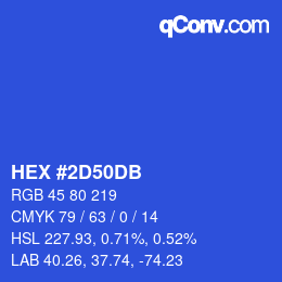カラーコード: HEX #2D50DB | qconv.com