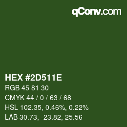 Color code: HEX #2D511E | qconv.com