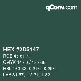 Color code: HEX #2D5147 | qconv.com
