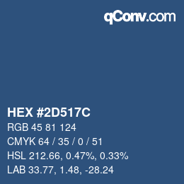 Color code: HEX #2d517c | qconv.com