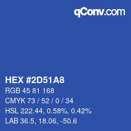 カラーコード: HEX #2D51A8 | qconv.com